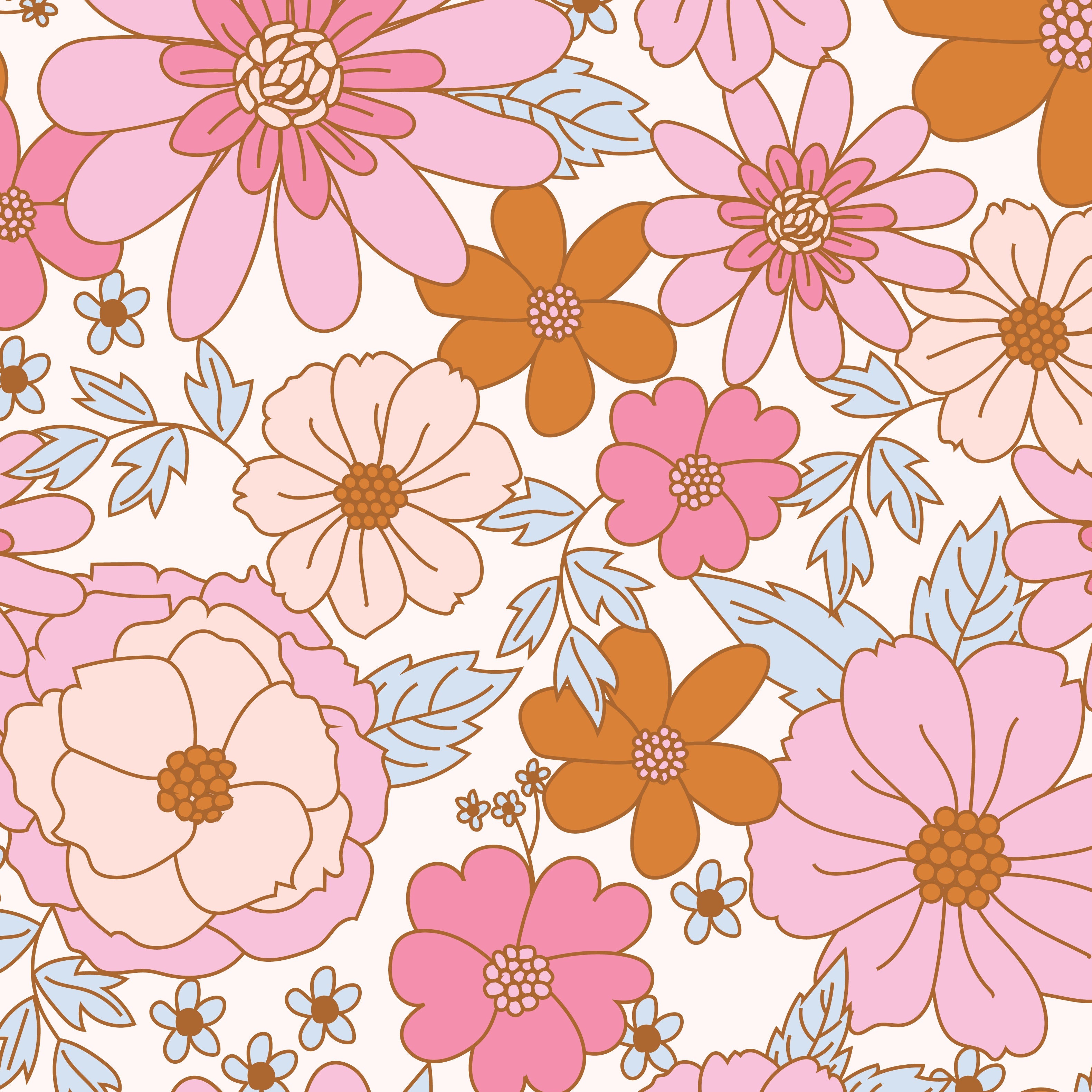 Pink Retro Floral
