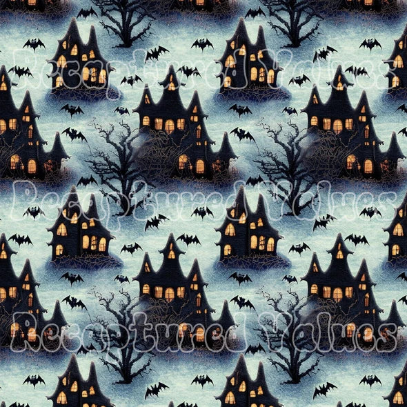 Embroidered Spooky Houses