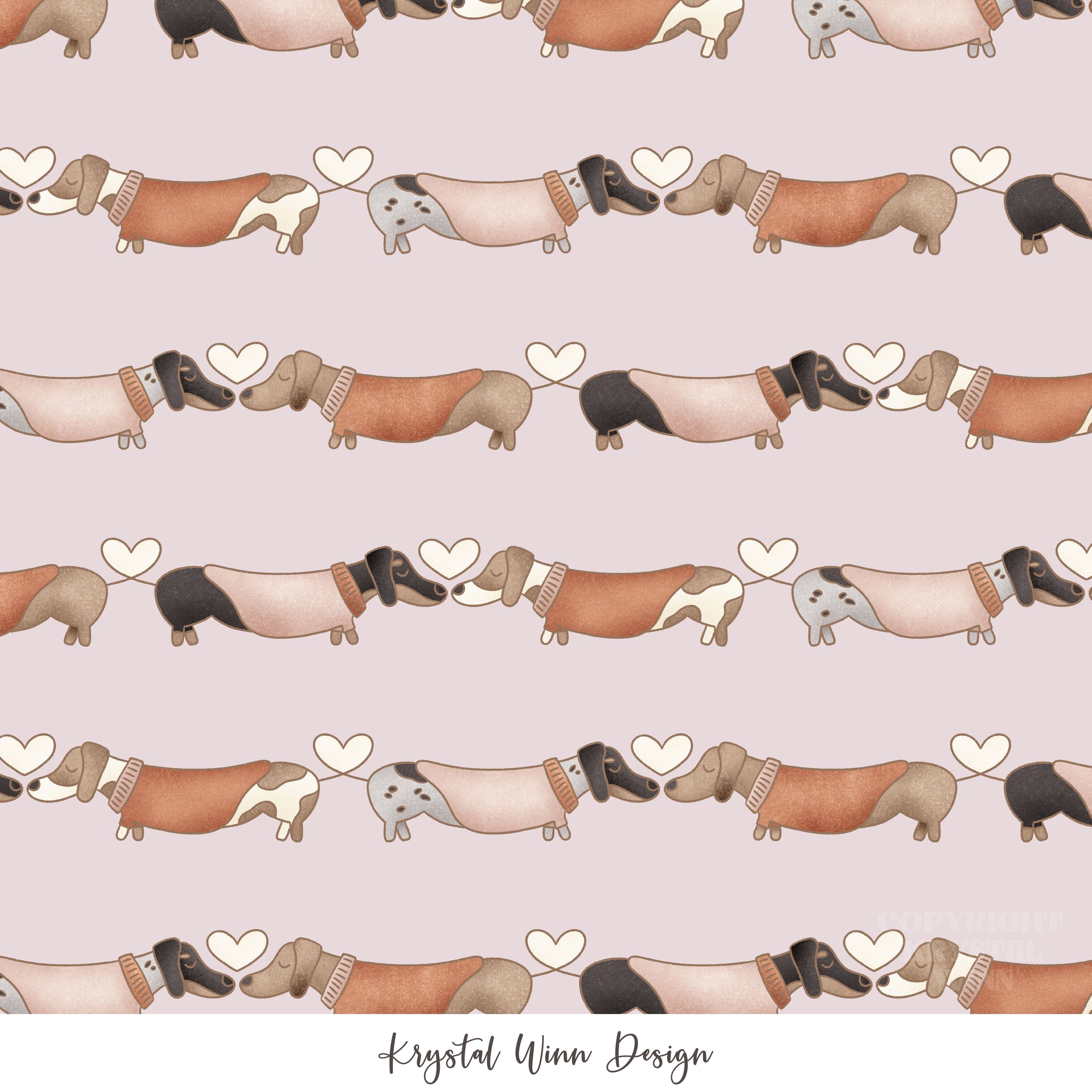 Puppy Love Dachshunds Lavender