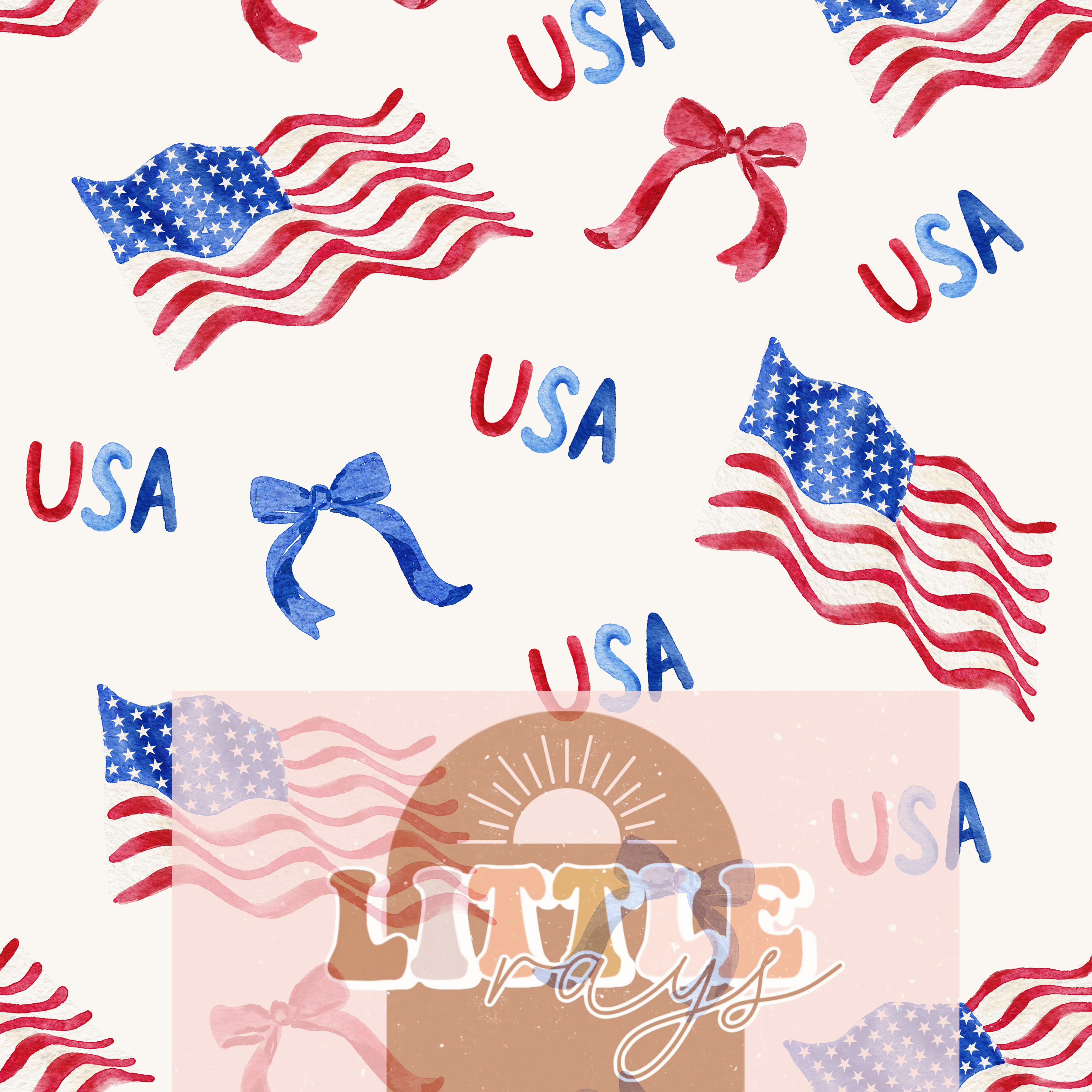 RWB Flags and Bows USA