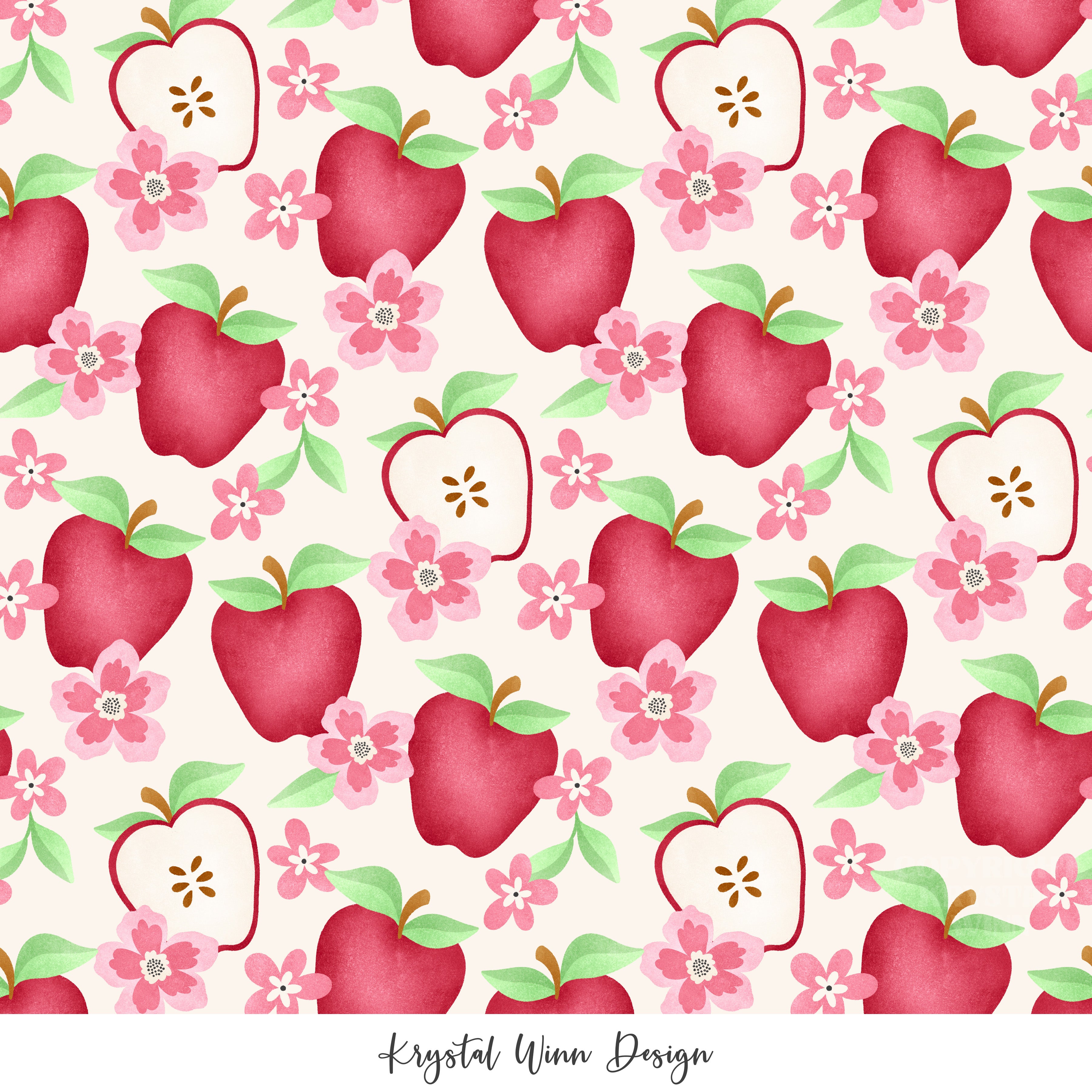 Back 2 School 2.0 Apple Floral OFF White.