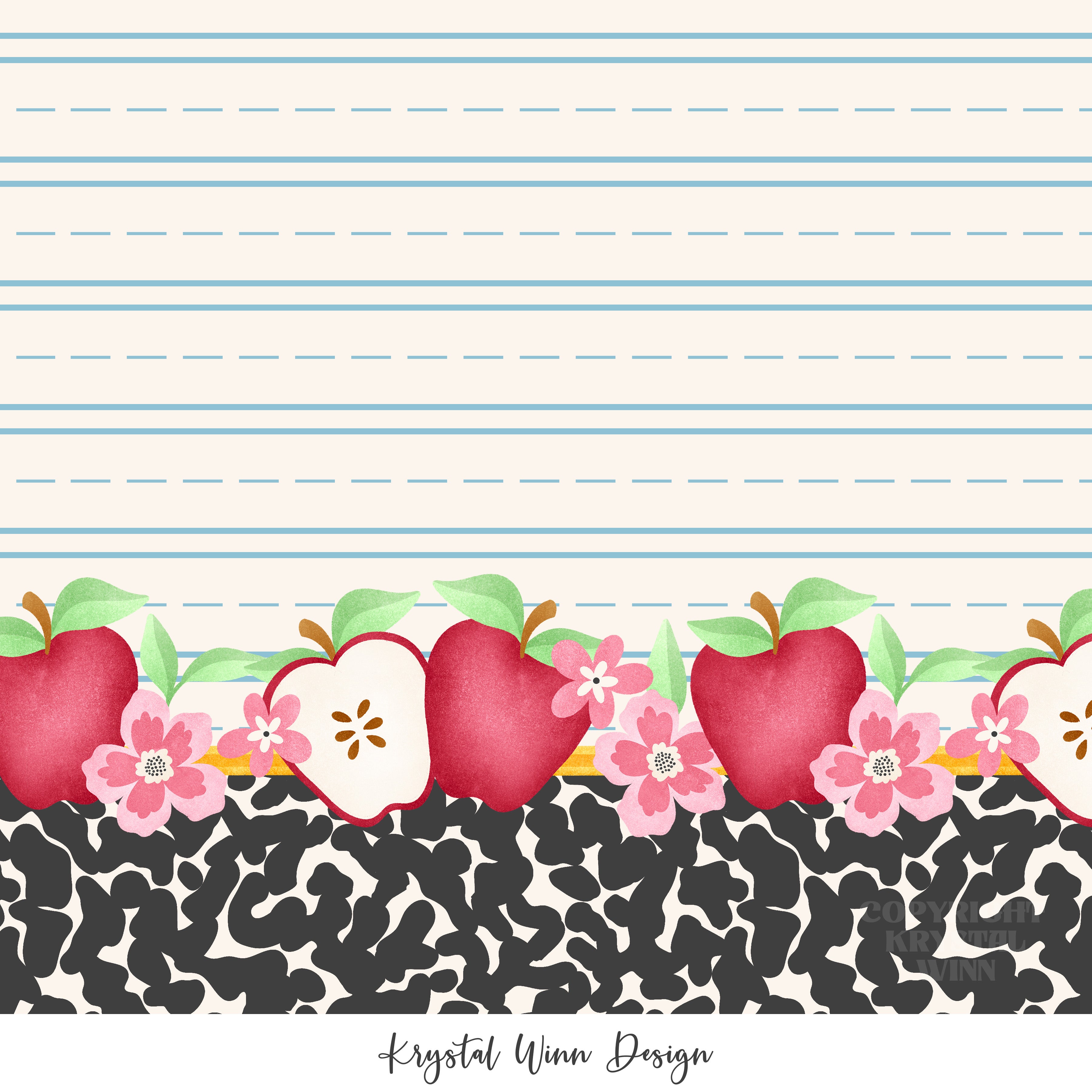 Back 2 School 2.0 Border- Apple Floral.