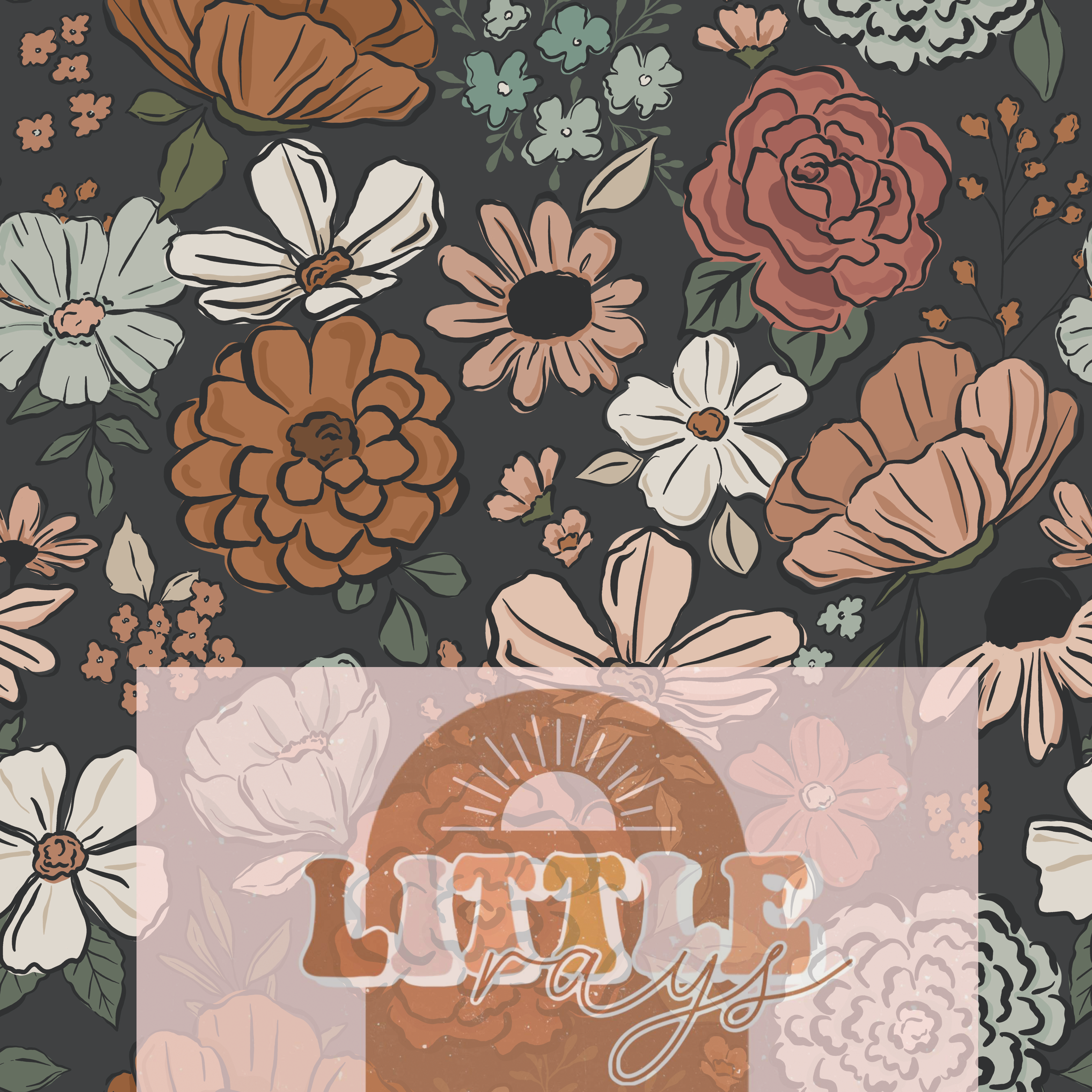 Montana Bloom Floral Blossom Dark Grey