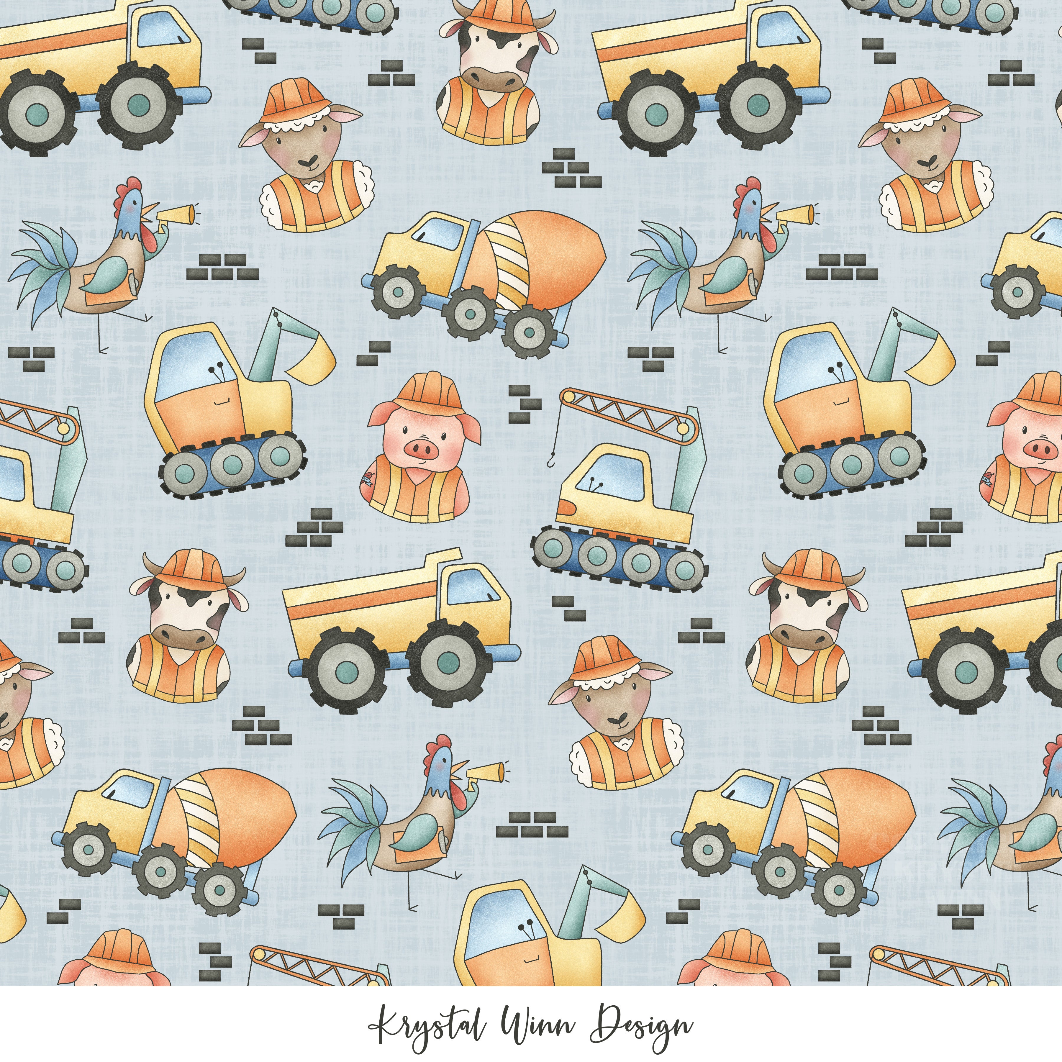 Construction Crew Light Blue