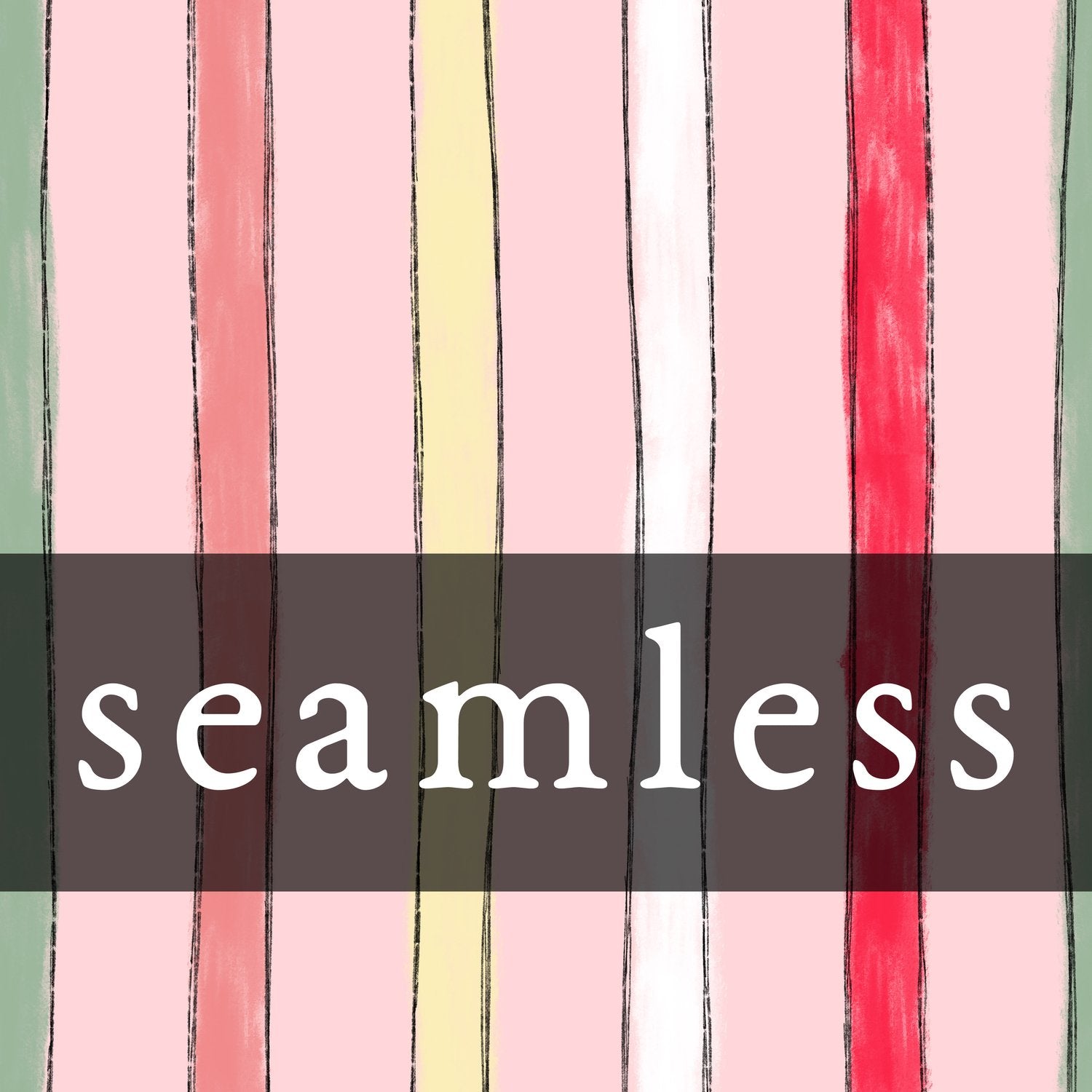 Sketchy Hot Pink Daisy Stripes