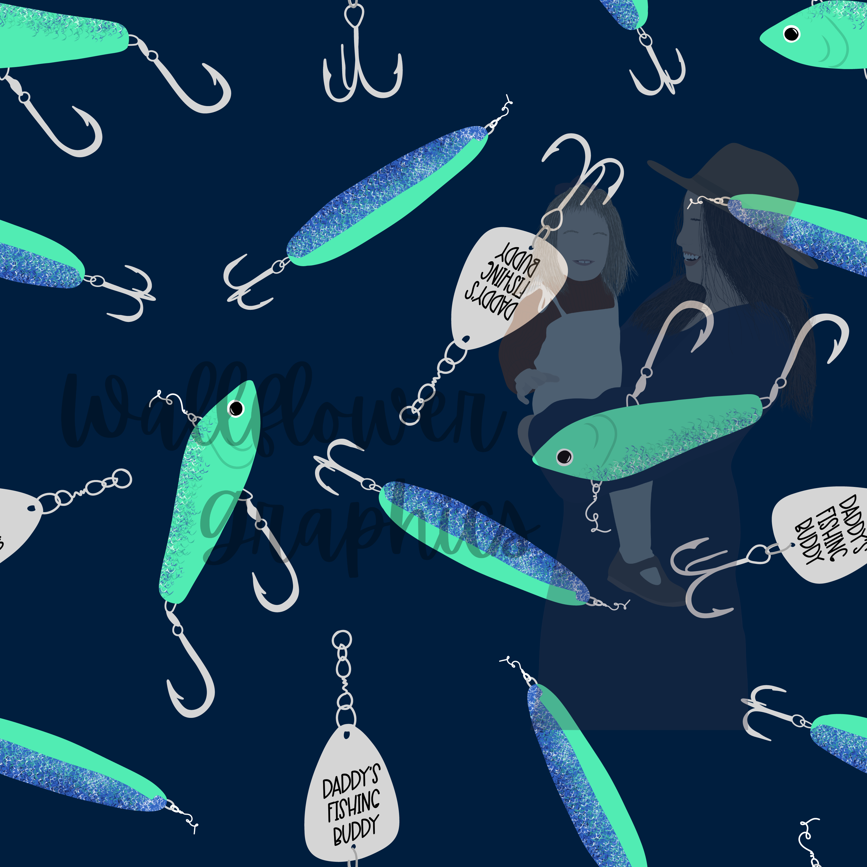 Daddy's Fishing Buddy blue