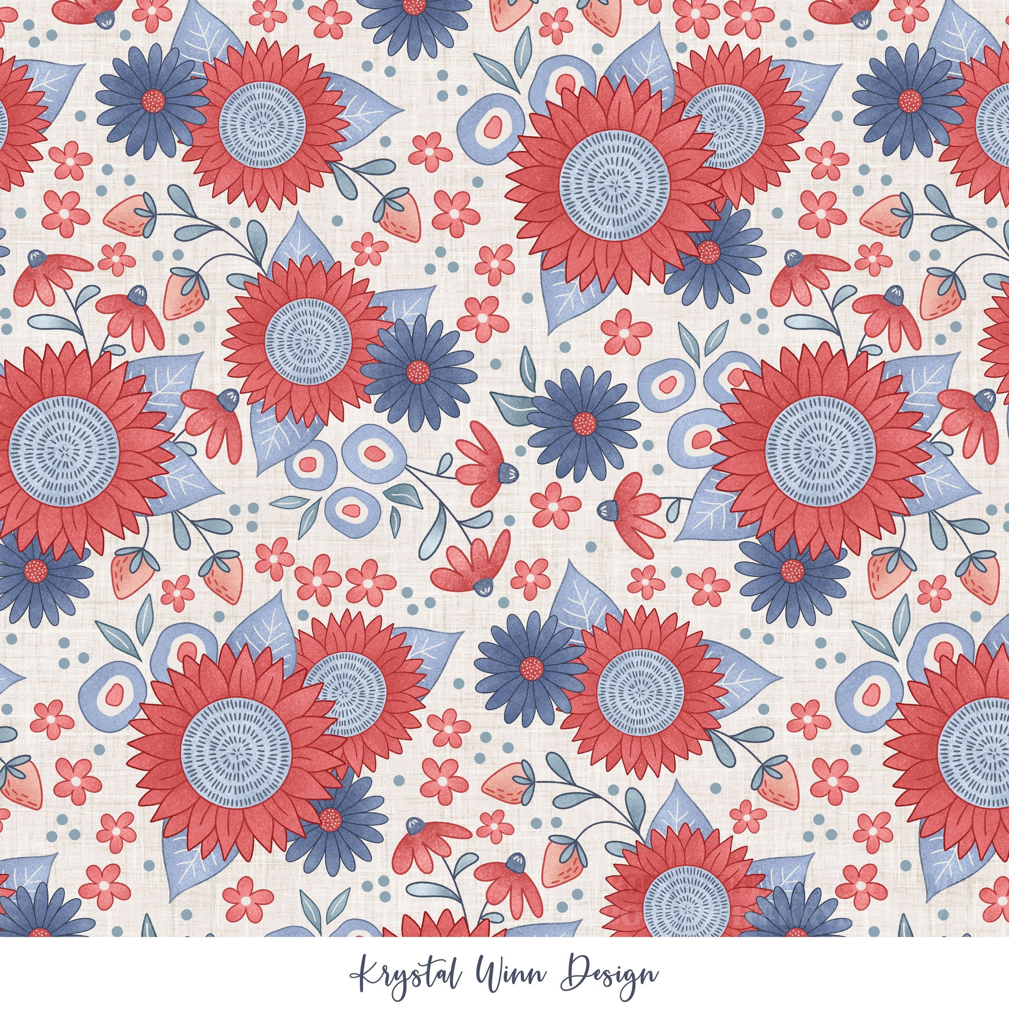 Yankee Doodle Floral White