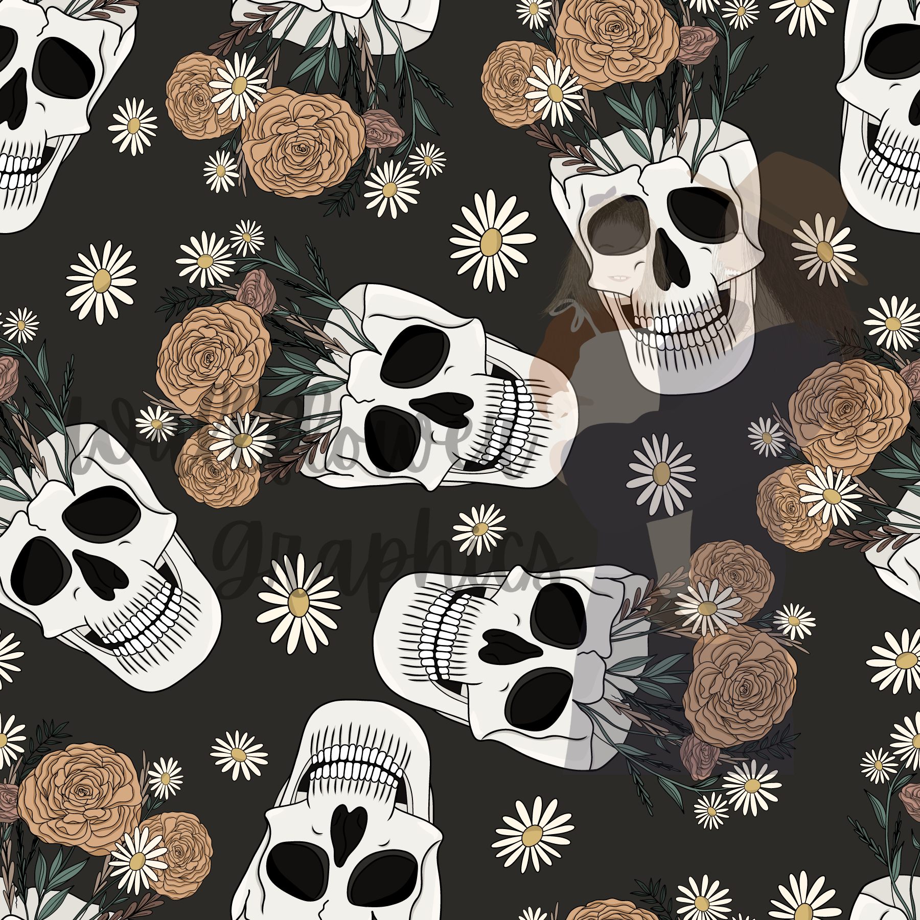 Fall Floral Skulls