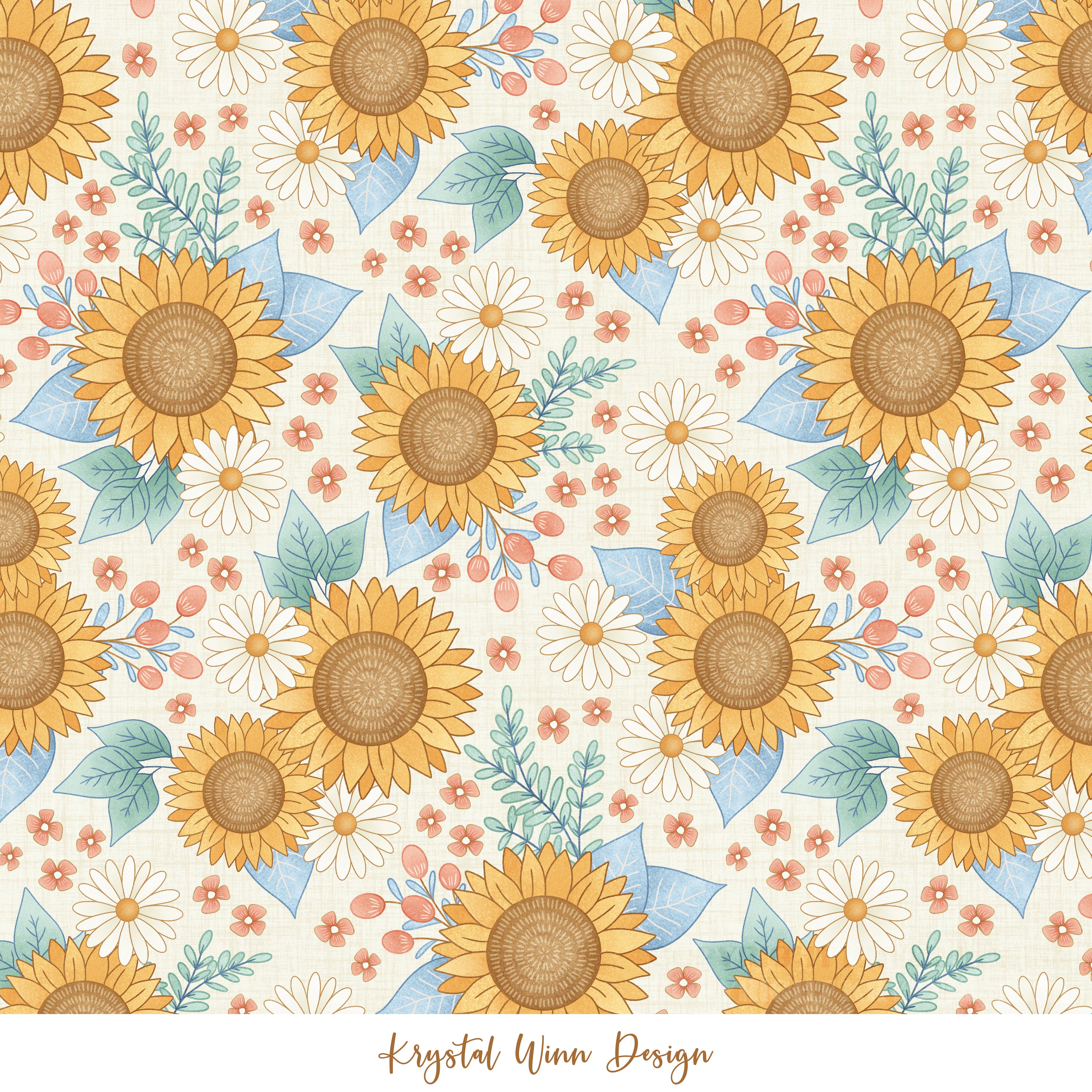 Highland Summer Sunflowers White