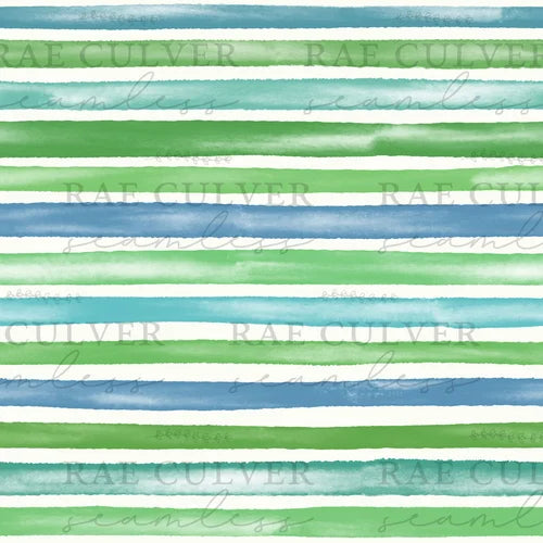 Watercolor Shamrocks stripes