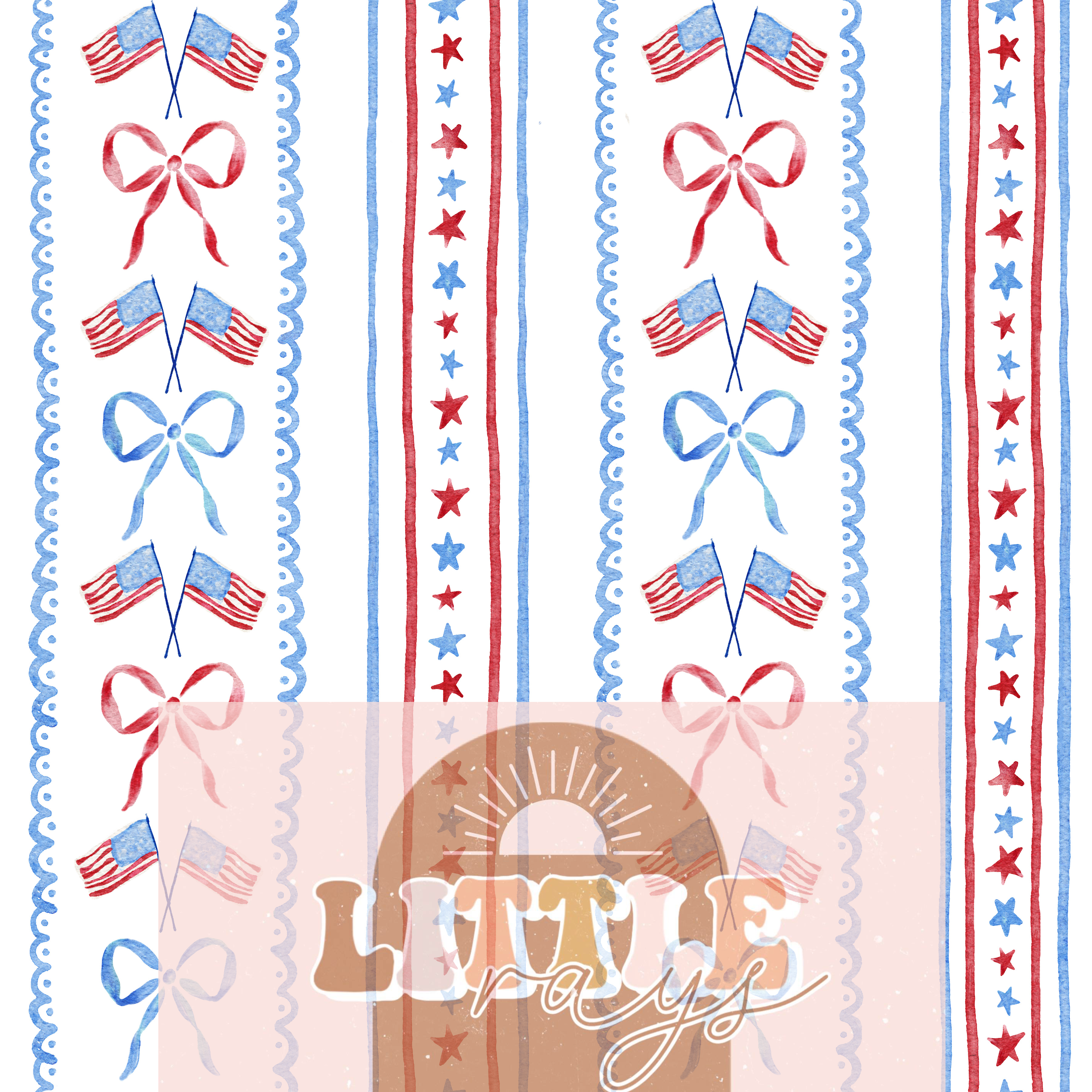 Bow and Flag RWB stripe