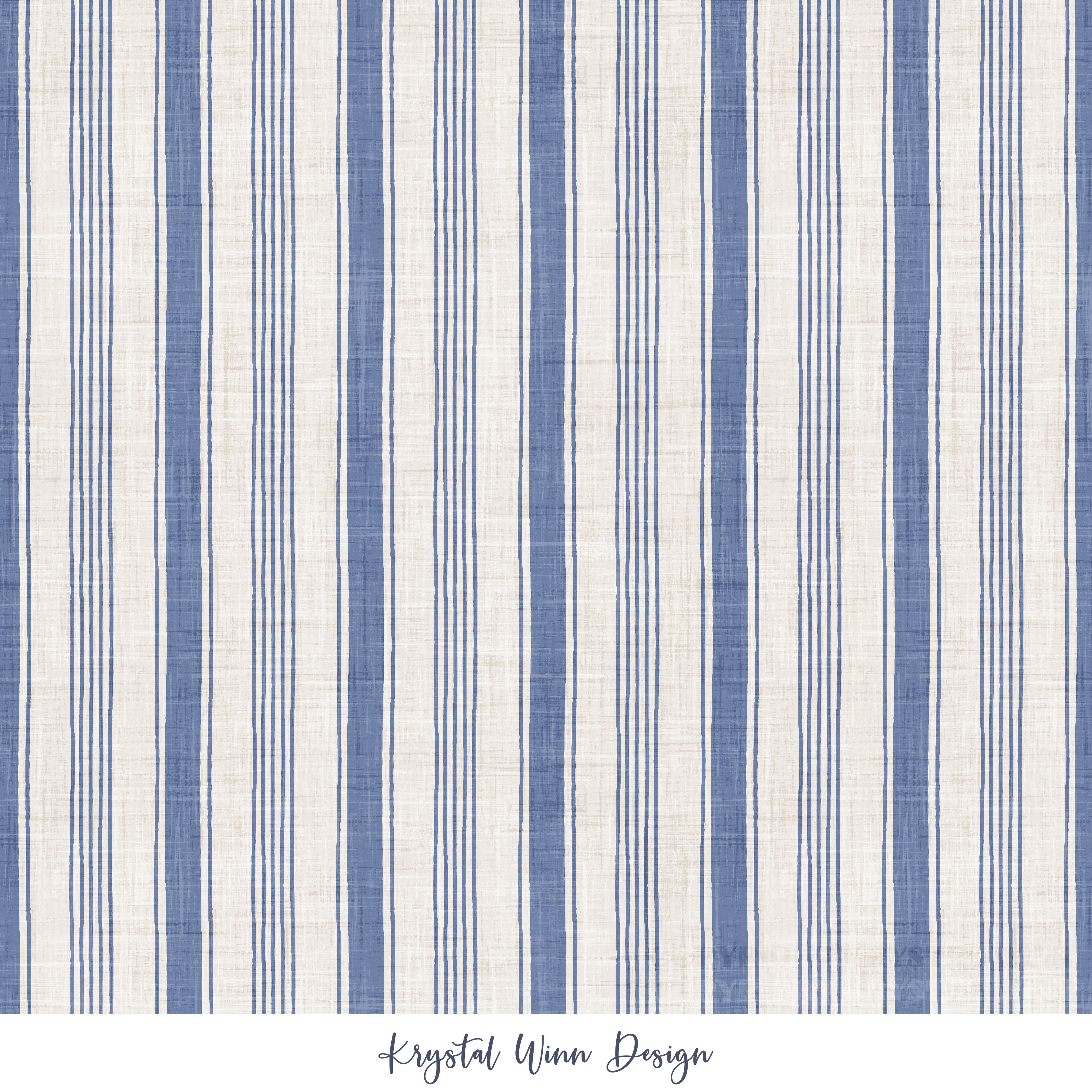 Yankee Doodle Grain Sack Stripe Blue