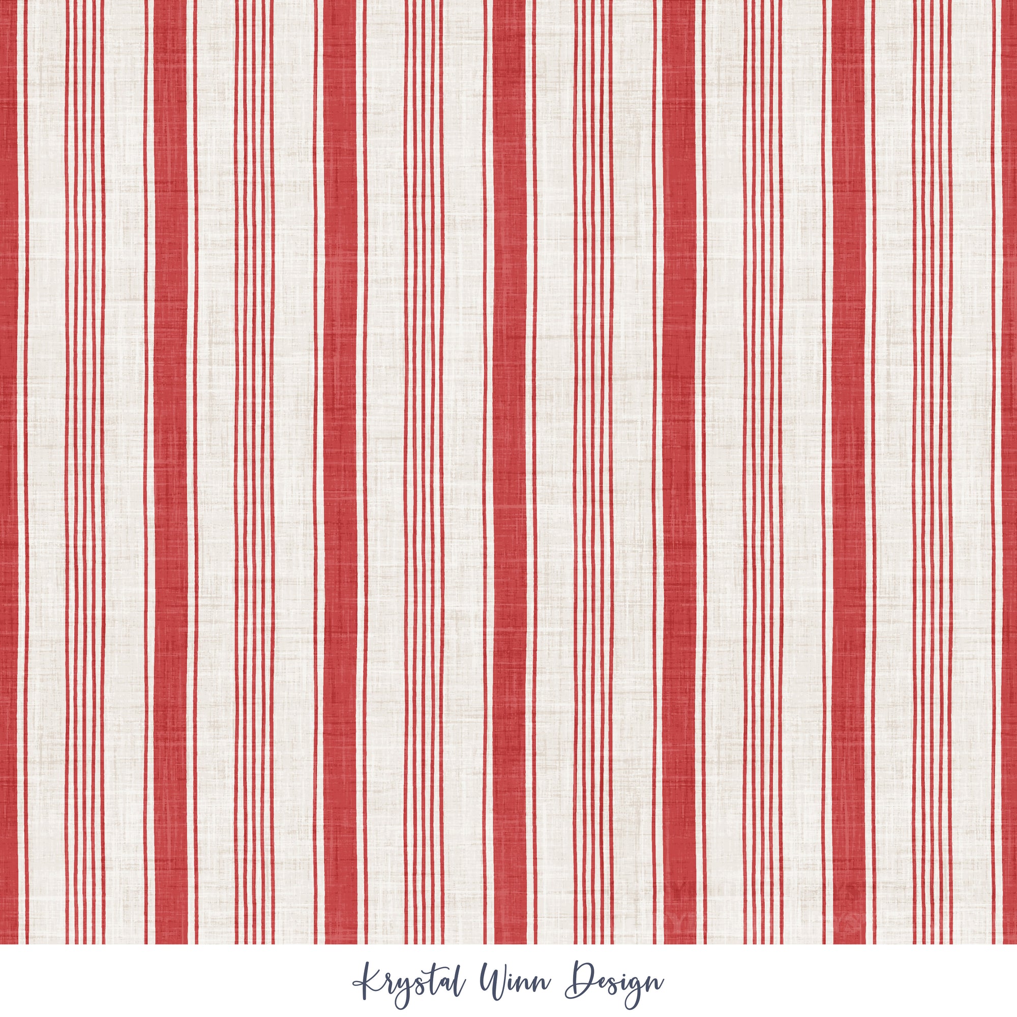 Yankee Doodle Grain Sack Stripe Red