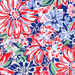 red white and blue watercolor floral fabric 