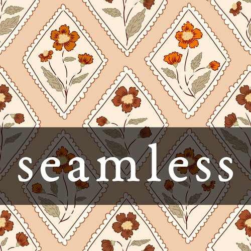 Dainty Diamond Floral Orange