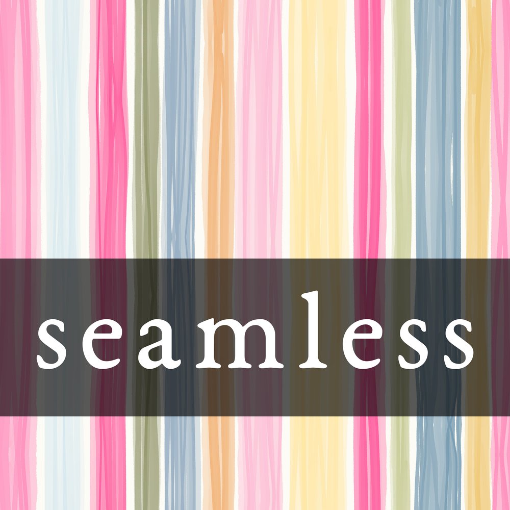 Pink Blue Spring Floral Stripes