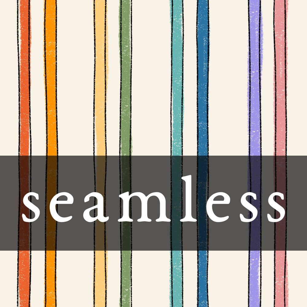 Scribbly Crayon Smiley Affirmations Bright Stripes