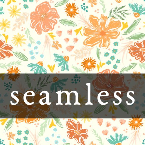 Sketchy Messy Floral Orange