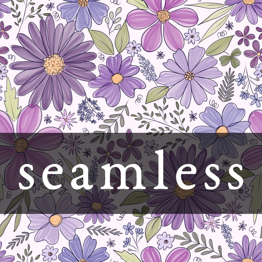 Sketchy Spring Floral Purple