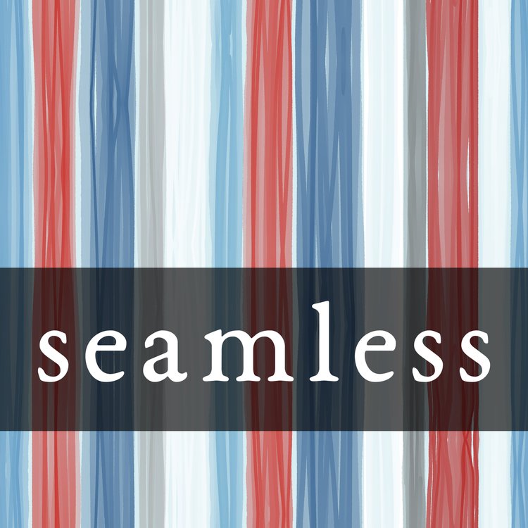 Sketchy Spring Floral RWB Blue Stripes