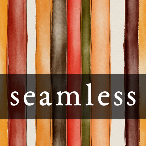 Wavy Watercolor Floral Fall Stripes