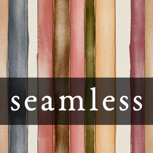 Wavy Watercolor Floral Mauve Stripes