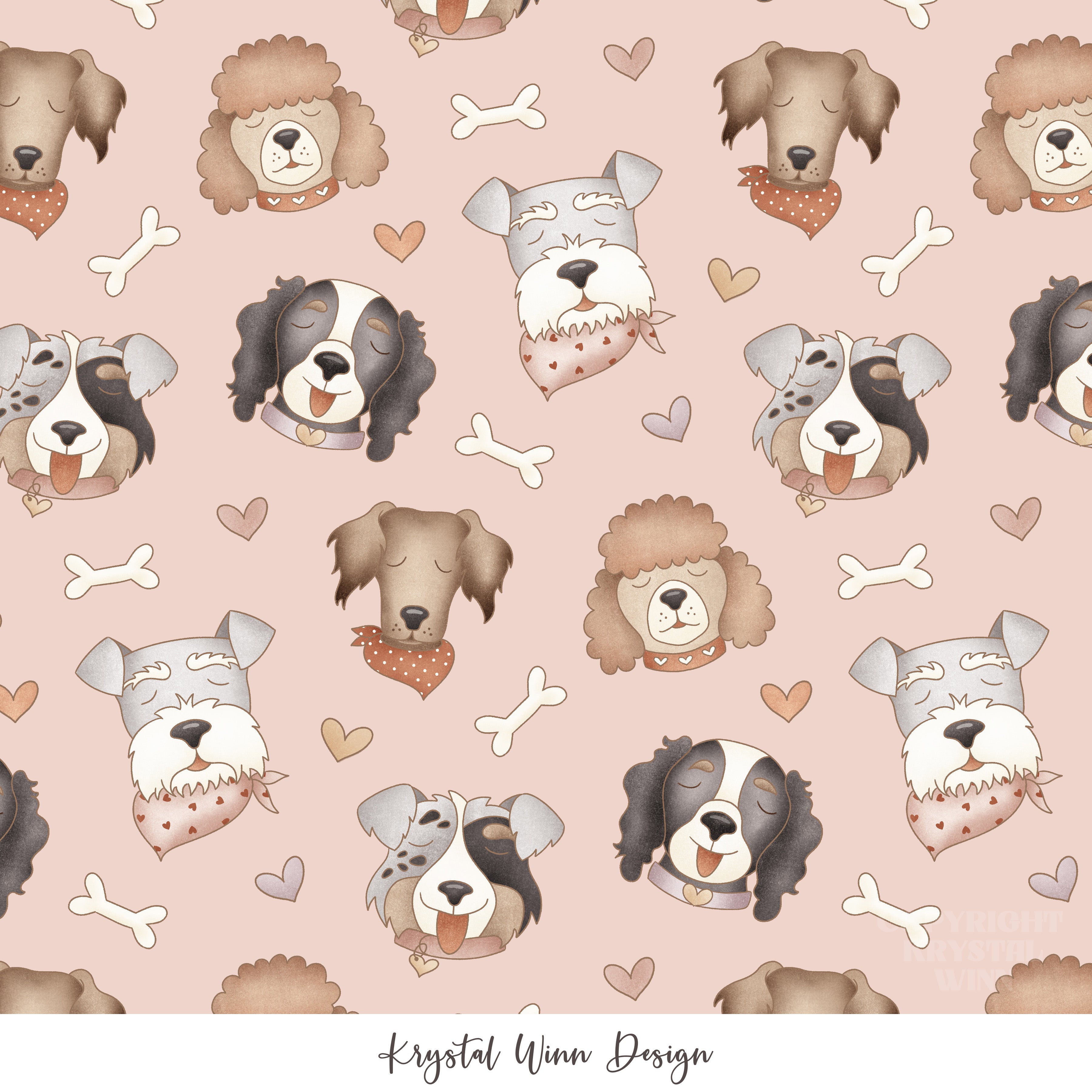 Puppy Love Doggies Pink