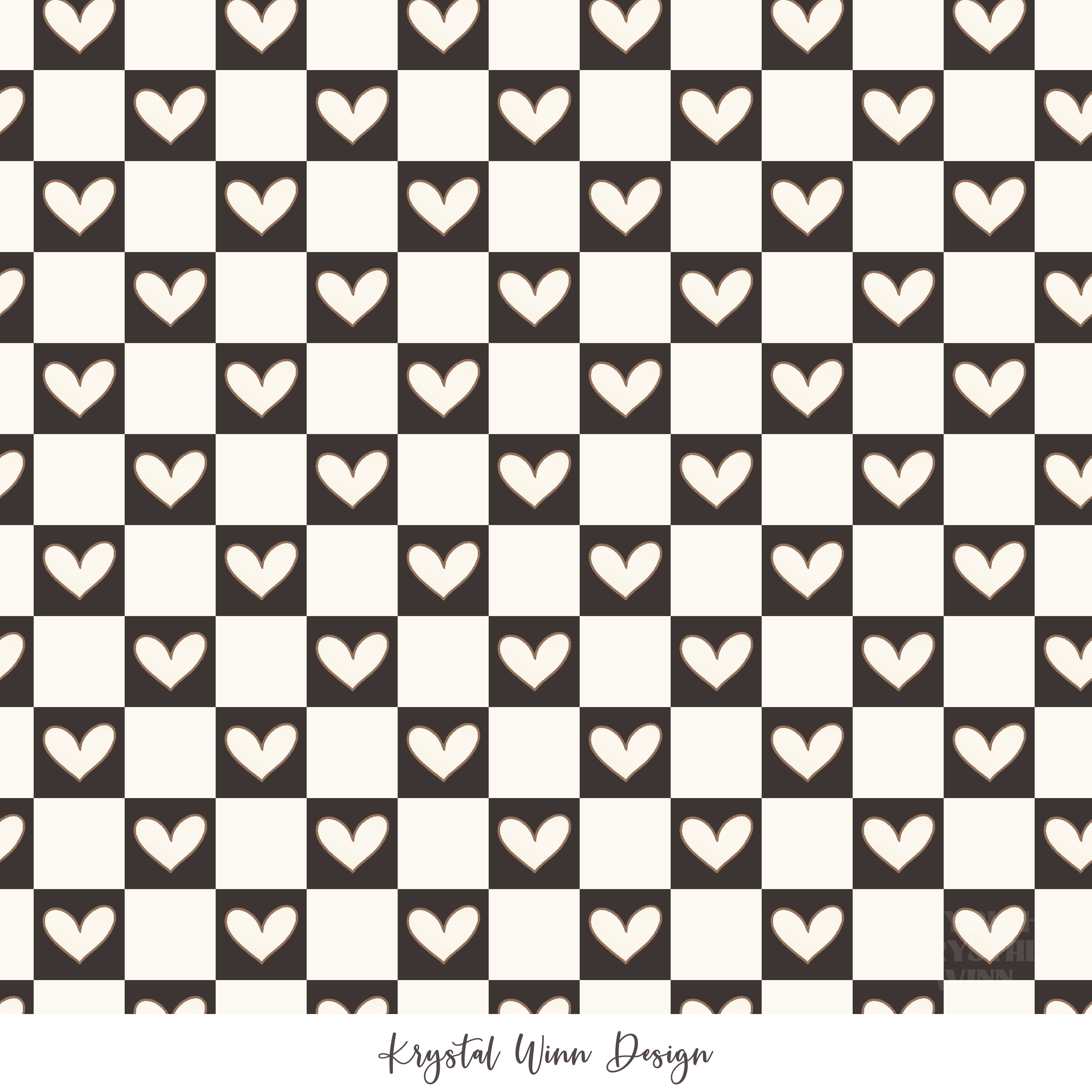 Puppy Love Heart Check Black