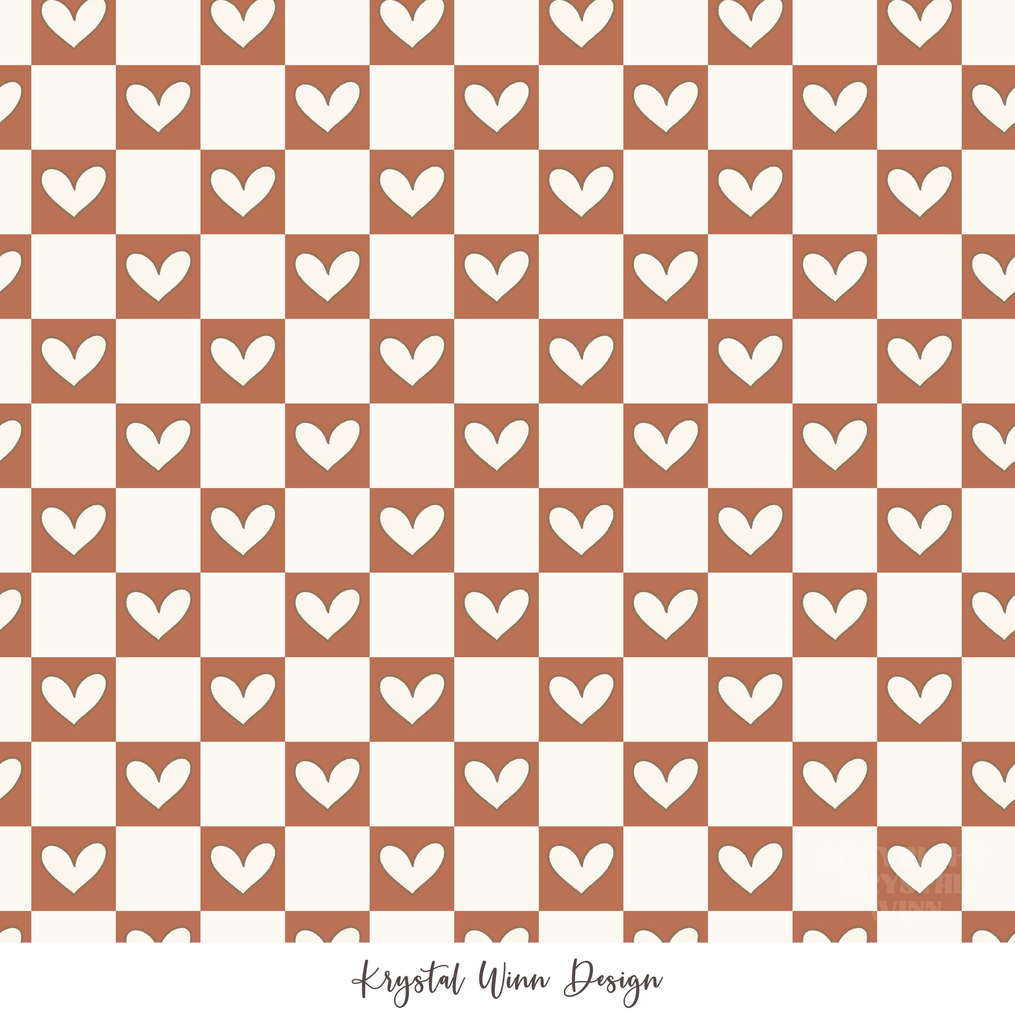 Puppy Love Heart Check red
