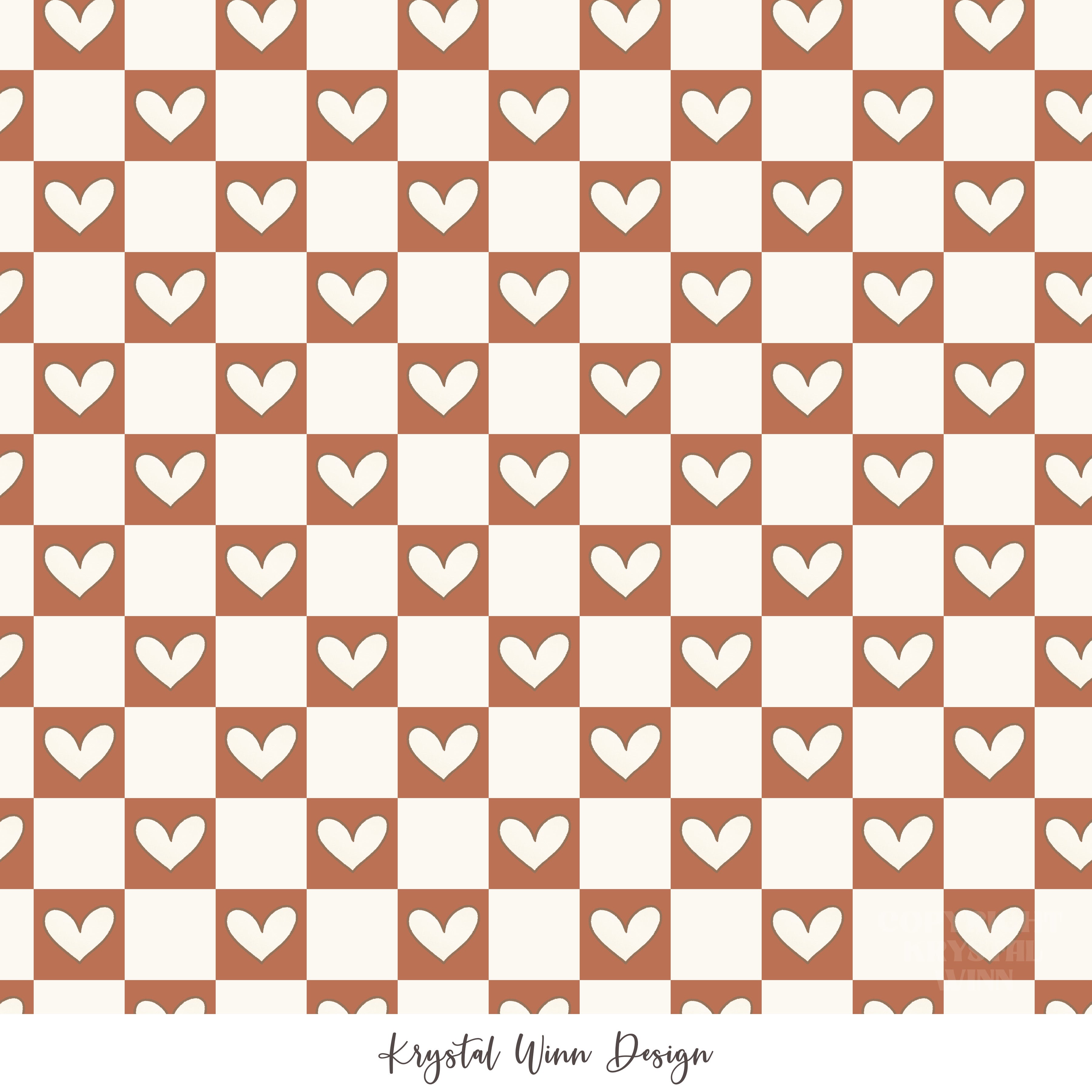 Puppy Love Heart Check red