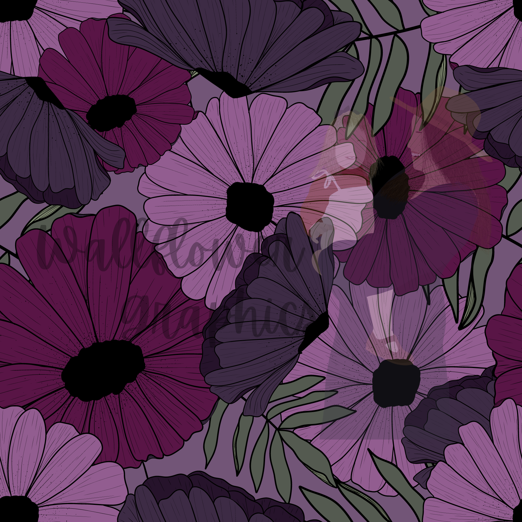 Purple Boho Floral