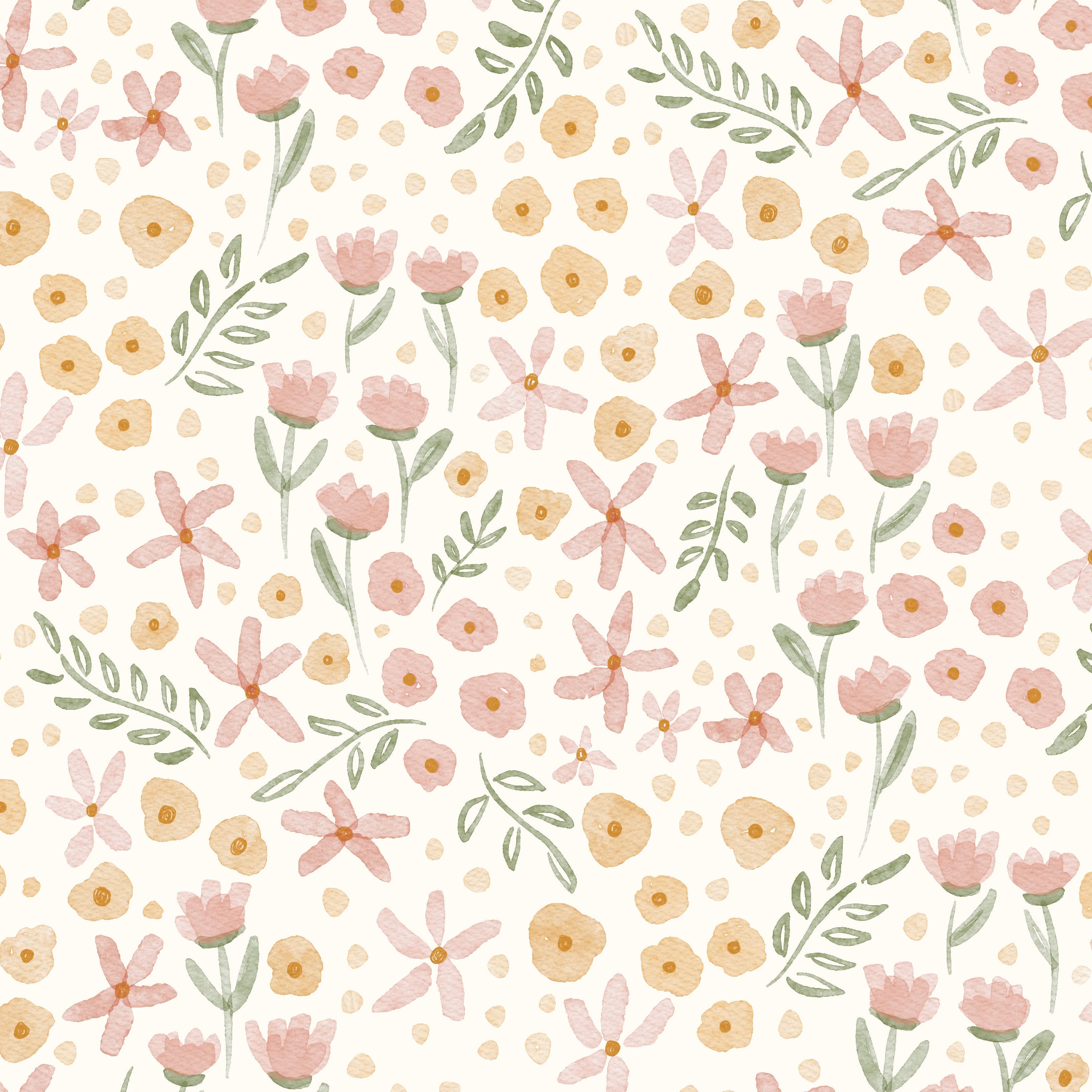 Watercolor spring ditsy floral