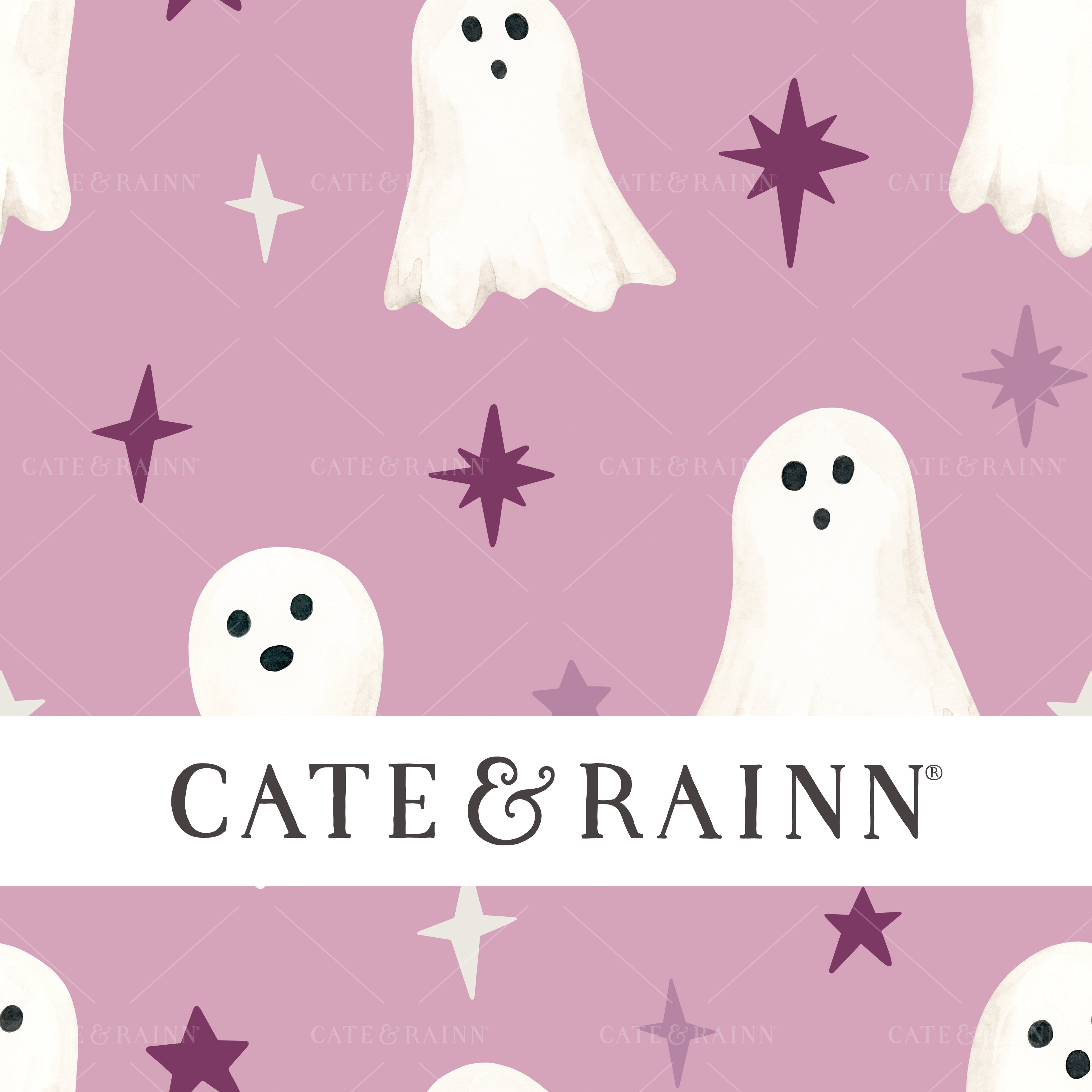 Sparkly Ghosts on Purple Halloween, Little Boo