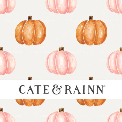 Pink and Orange Pumpkins on Cream, Little Boo