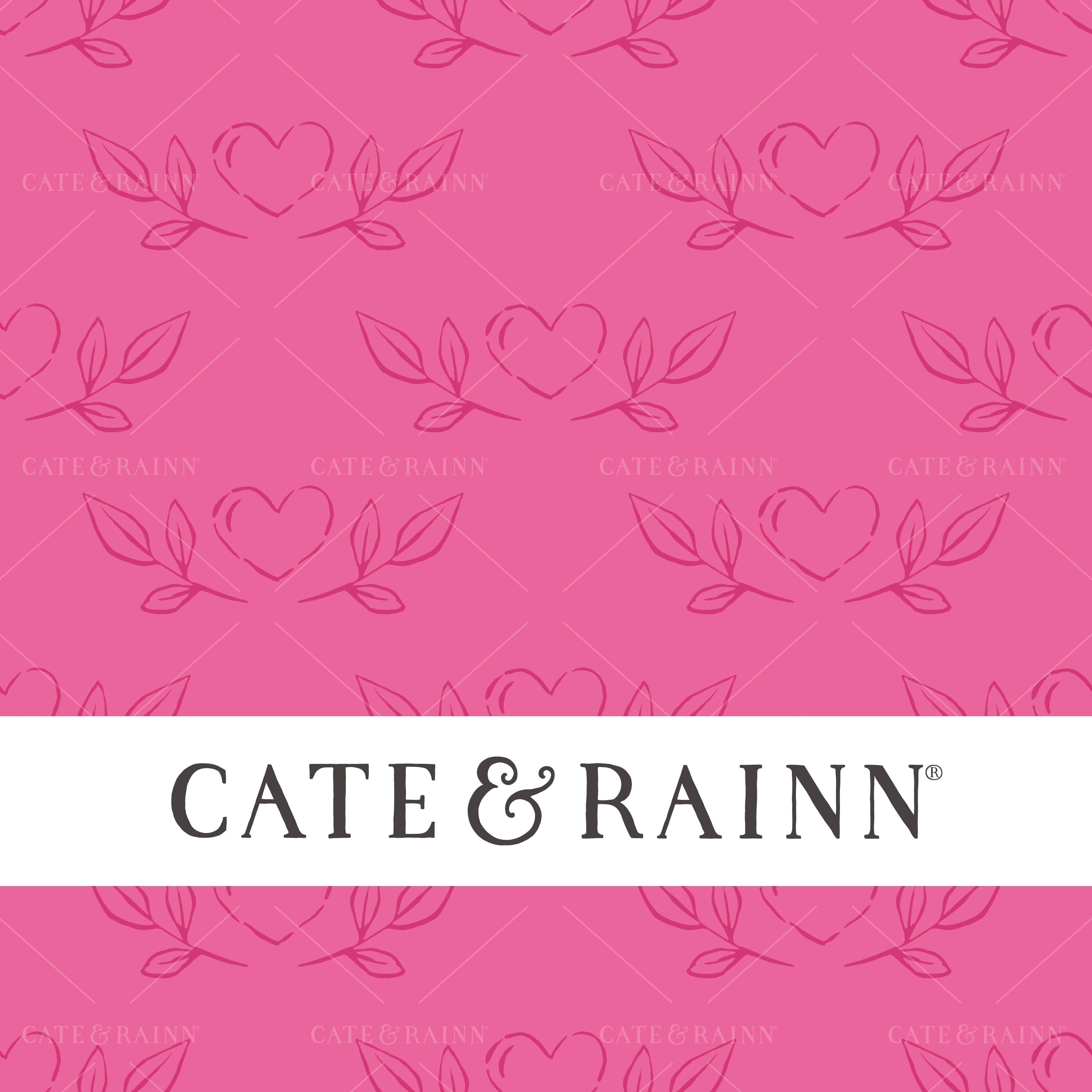 Whimsical Sketched Hearts on Hot Pink Penelope