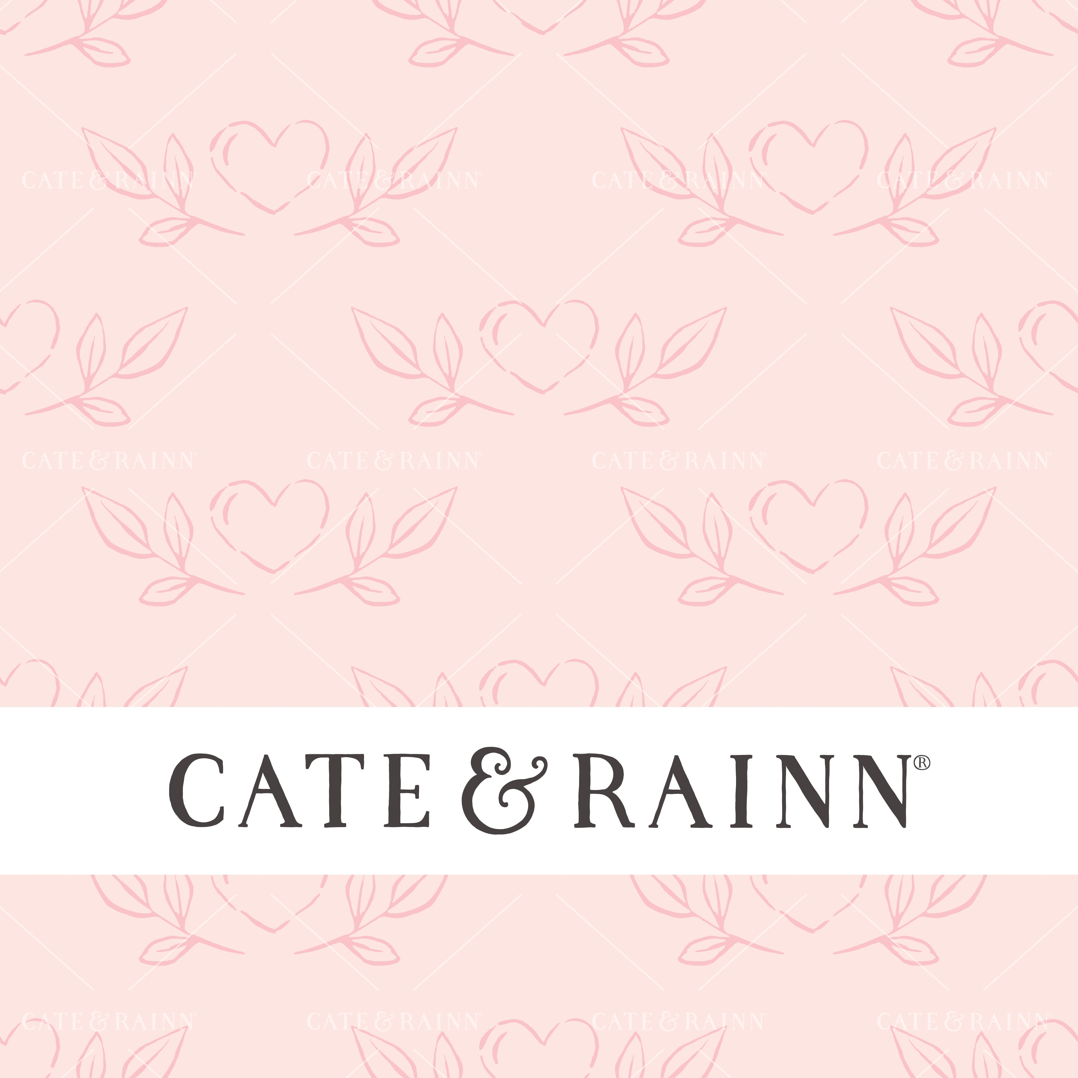Whimsical Sketched Hearts, Light Pink Penelope