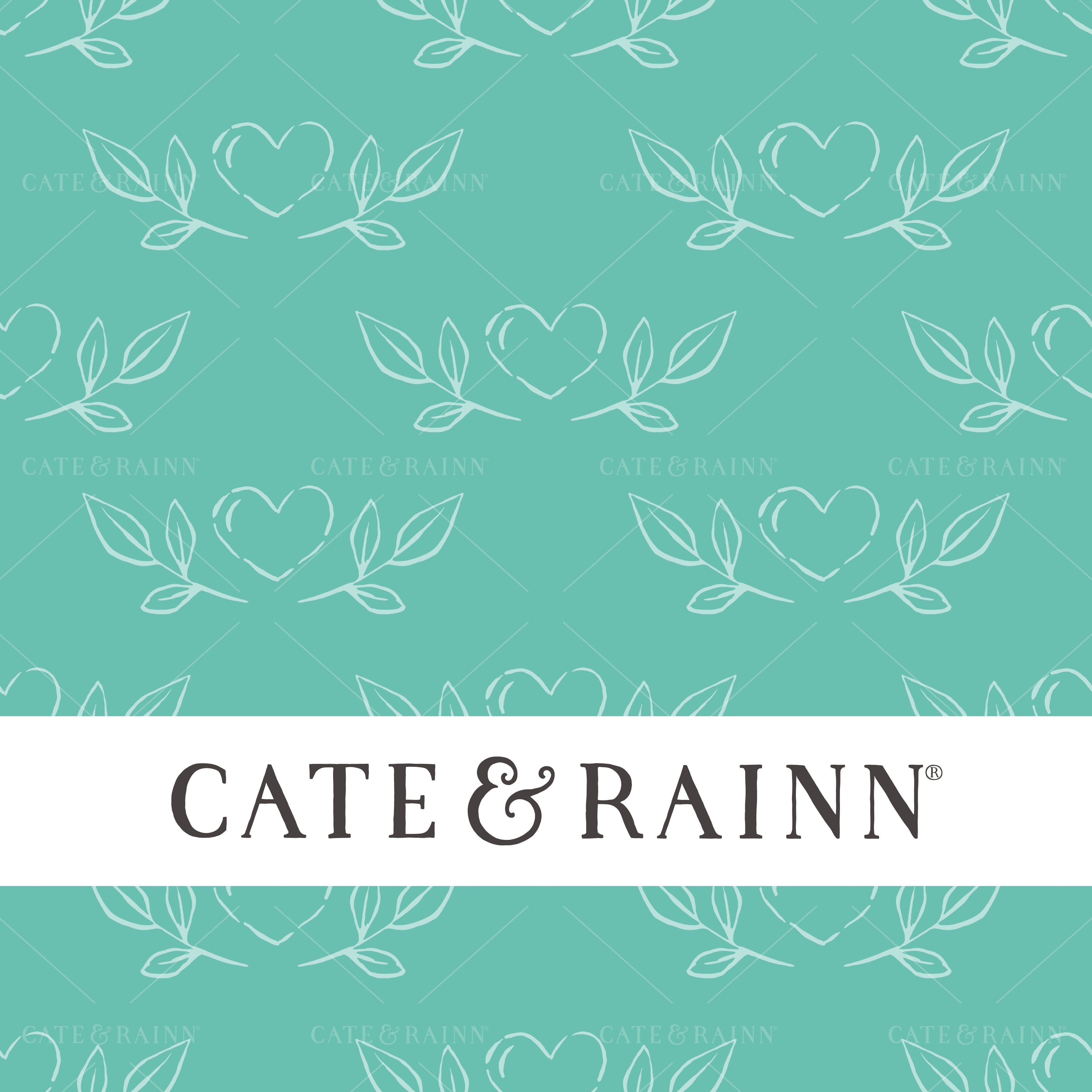 Whimsical Sketched Hearts, Teal Penelope