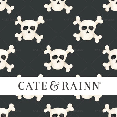 Jolly Roger Skull and Cross Bones on Black,Pirates Ahoy