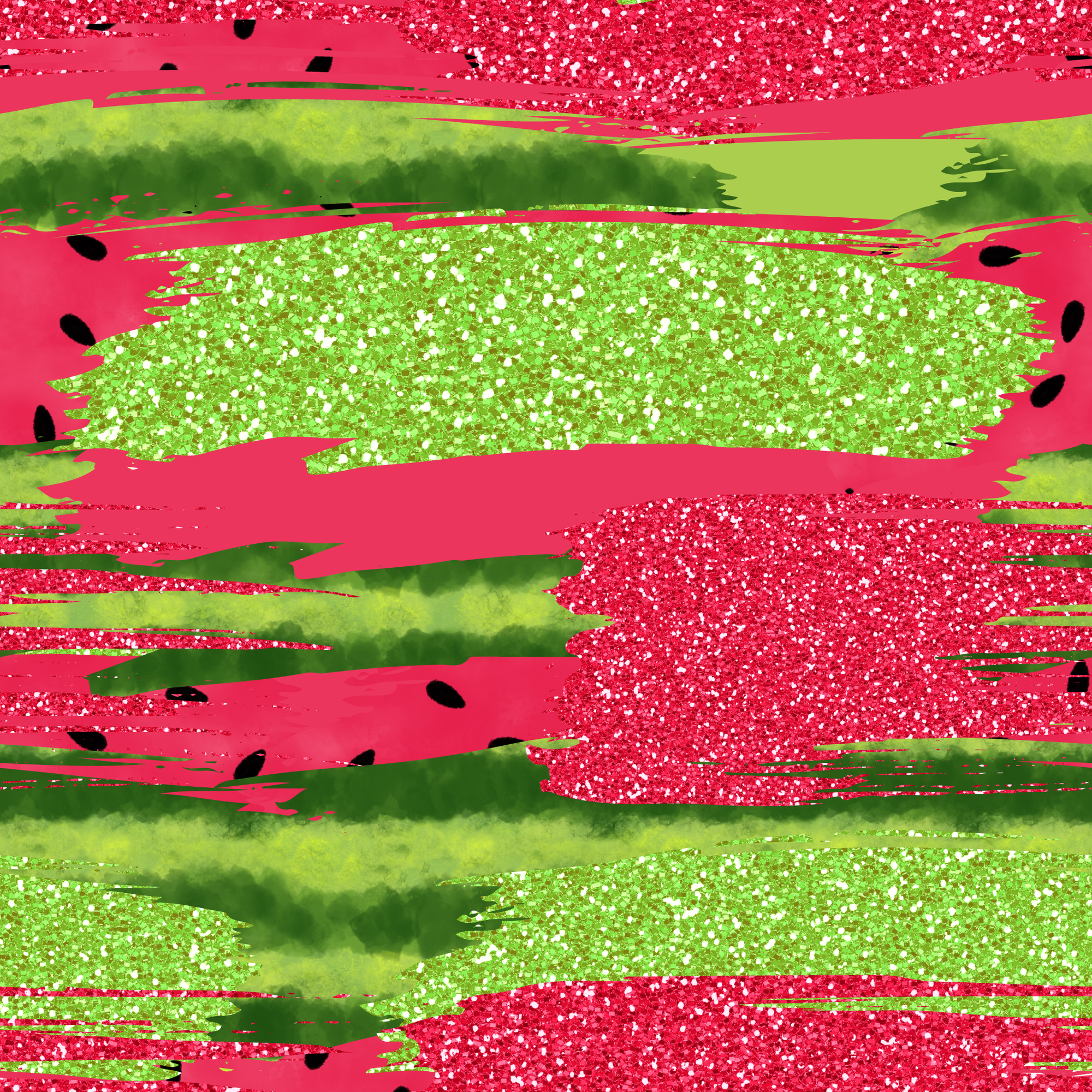 Watermelon Glitter Brushstroke
