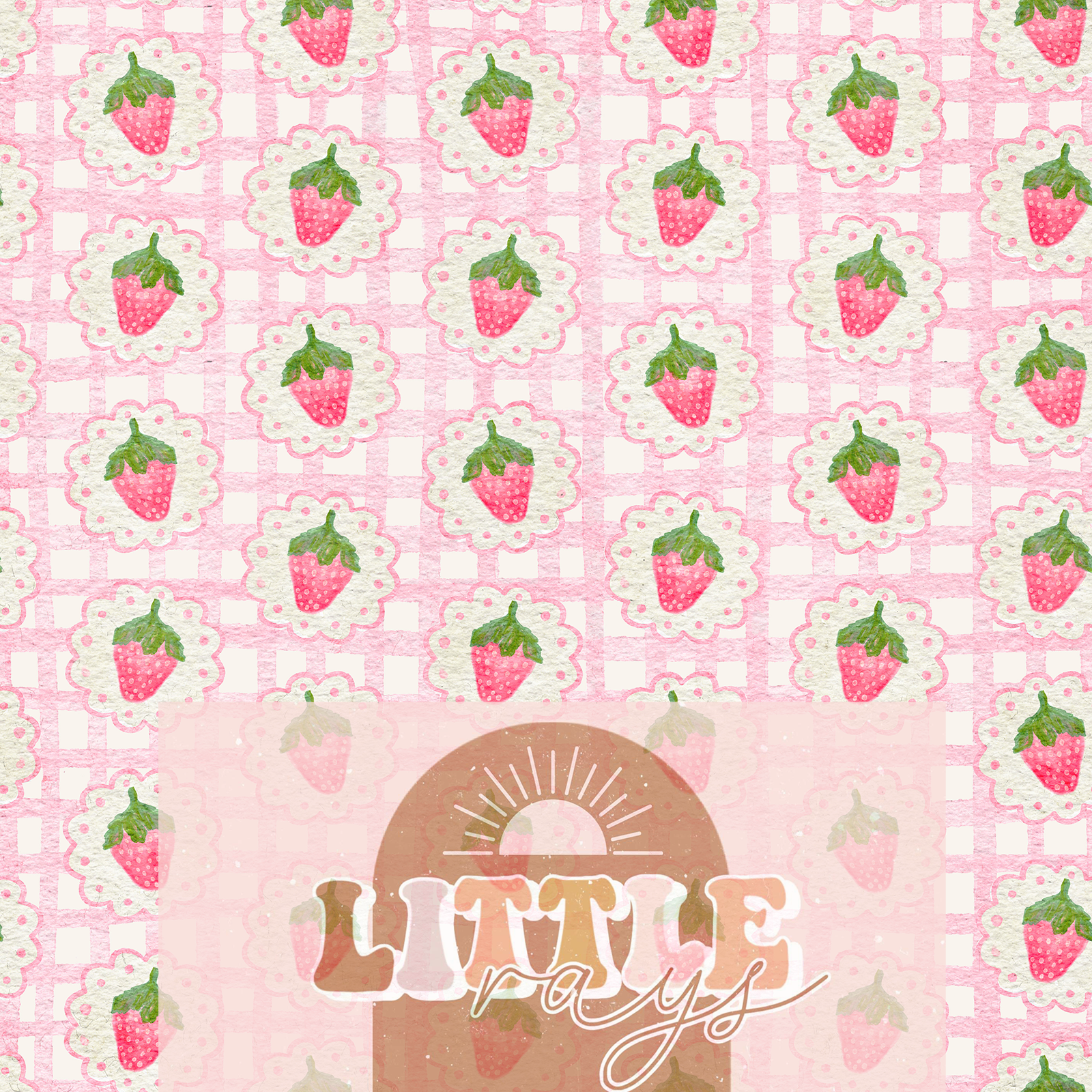 Strawberry on Pink Gingham