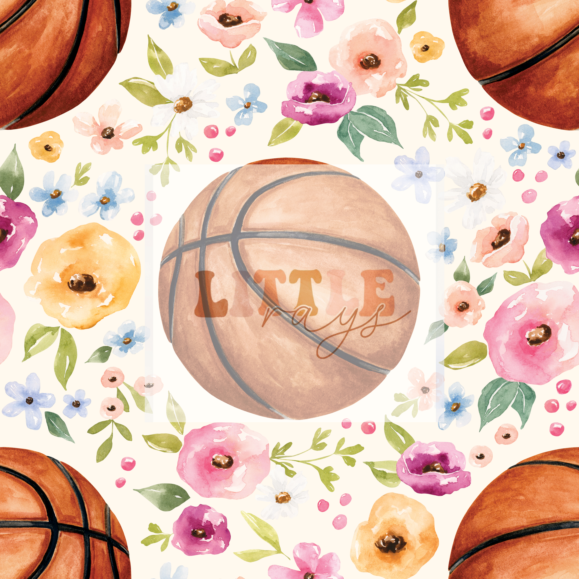 Basketball Floral cream