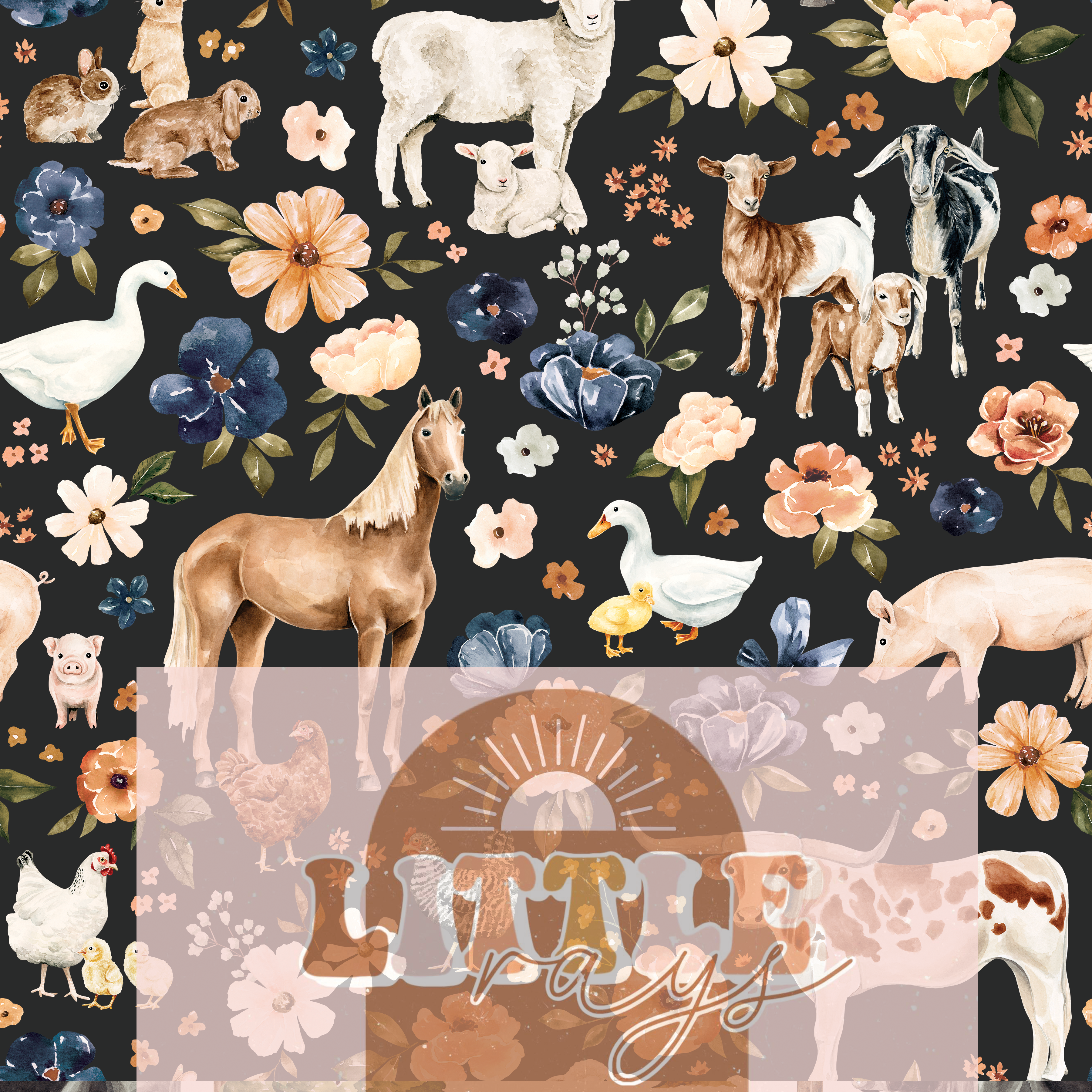 Farm and Meadow Farm Animal dark grey