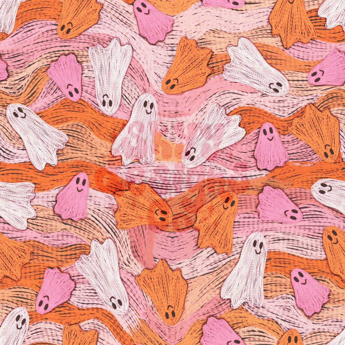 Embroidery Halloween ghosts