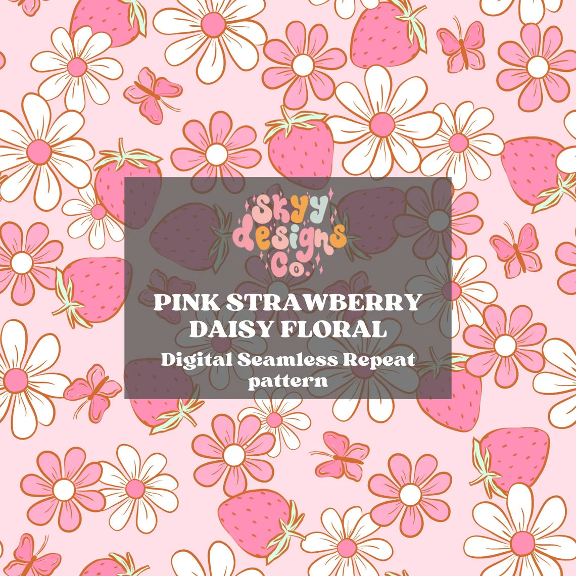 Retro Strawberry and daisy