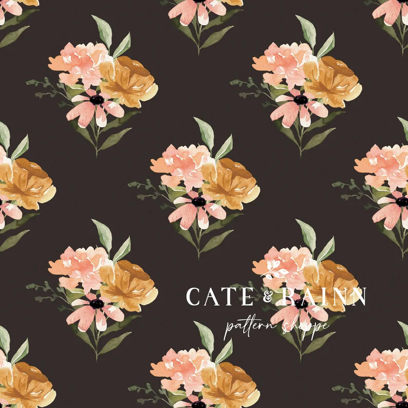 Boho Floral Pattern/Black