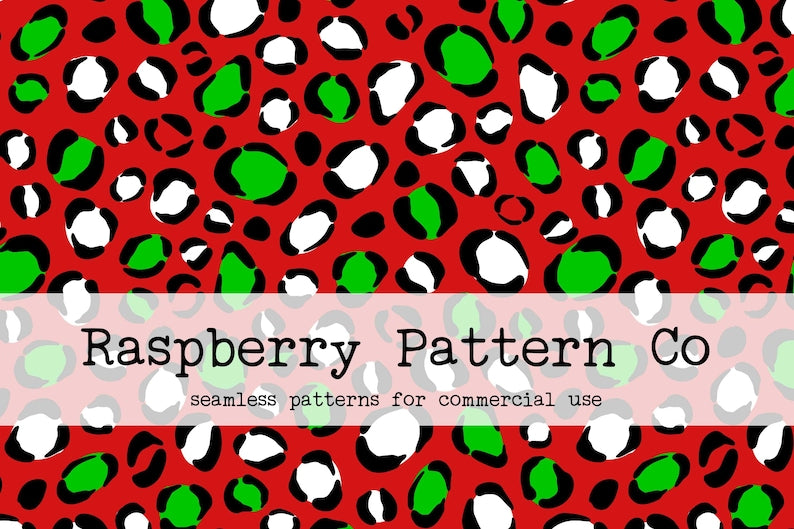 Bright Red and Green Christmas Leopard