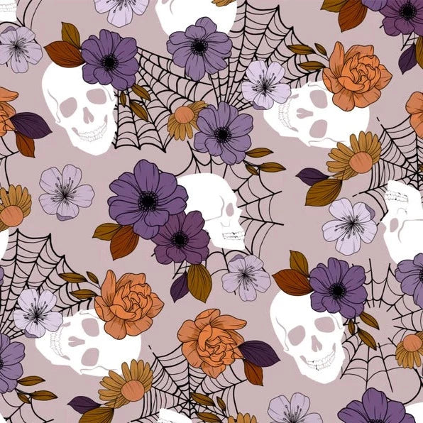 Skull Florals Halloween (LIGHT PURPLE)