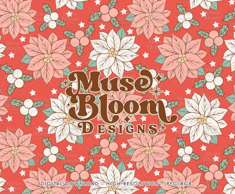Vintage Retro Floral Christmas