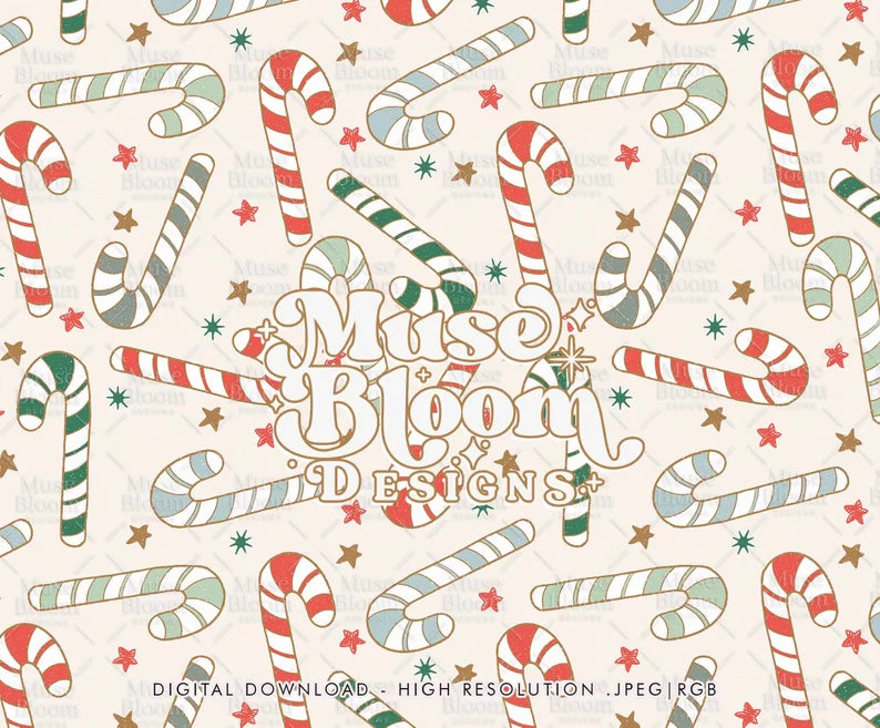 Retro Vintage Candy Cane