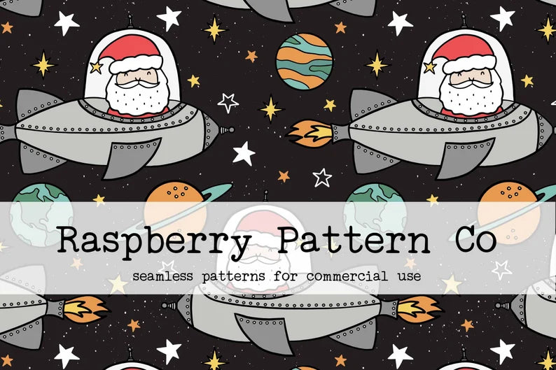 Retro Vintage Space Santa